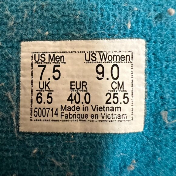 VANS Old Skool Skateboard High Top Blue‎ White, Mens Size 7.5 Women 9 - Picture 6 of 8